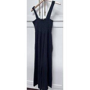 Free People FP Beach  Homecoming Jumpsuit Charcoal Women's Sz S Wide Leg Smocked
